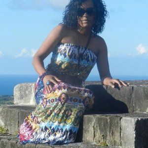 Rue21 Multi-Color Strapless Maxi Dress W/Belt SZ S